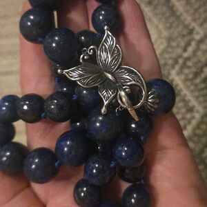 Lapis Lazuli necklace with butterfly closure. so pretty.